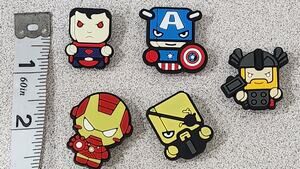 Shoe Charms for Crocs 5 Pc Marvel Disney Super Hero's NWOTD Mixed Lot